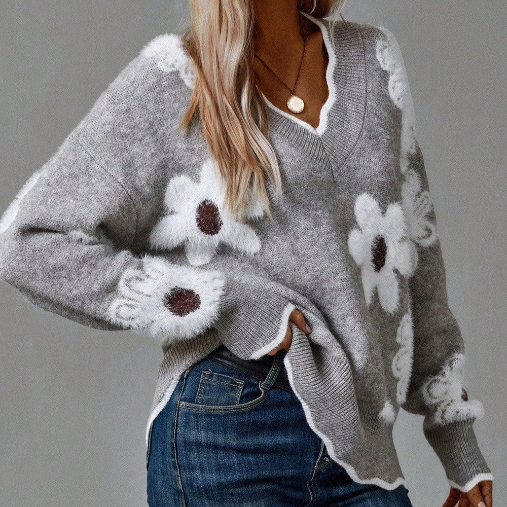 Trie – Soft Knit V Neck Sweater