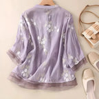 Laurienne – Embroidered Linen Blouse