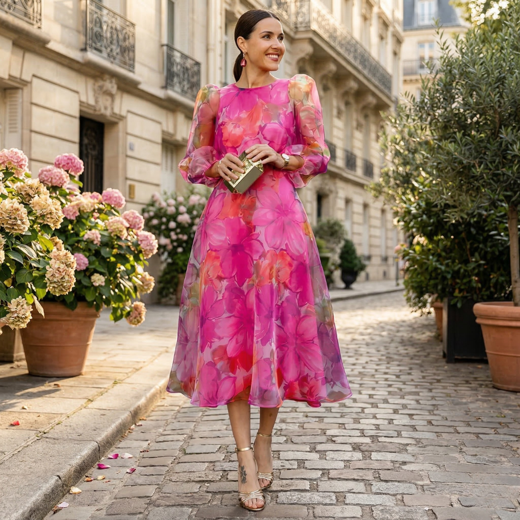 Seralyn – Floral Flow Midi Dress