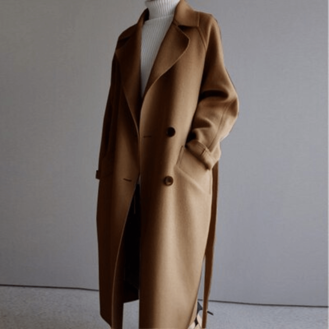 Elara – Pure Wool Tailored Coat