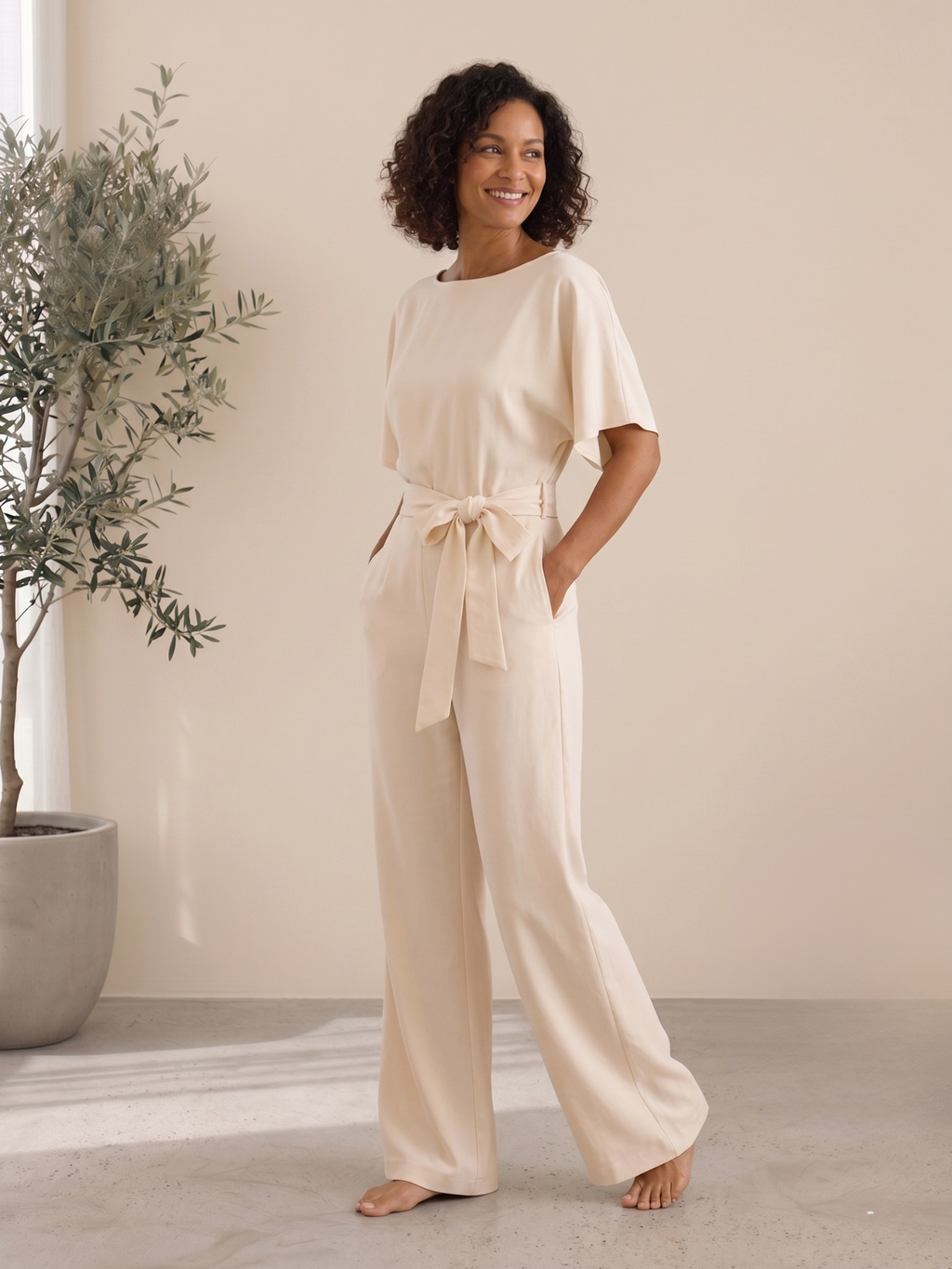 Roselle – Tie-Waist Wide-Leg Jumpsuit