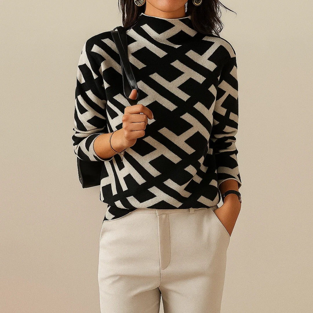Elara – Geometric Elegance Sweater
