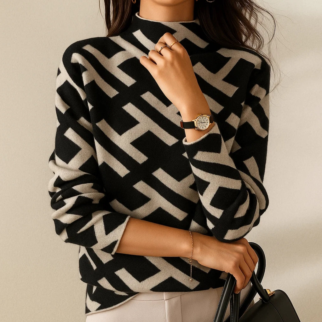 Elara – Geometric Elegance Sweater