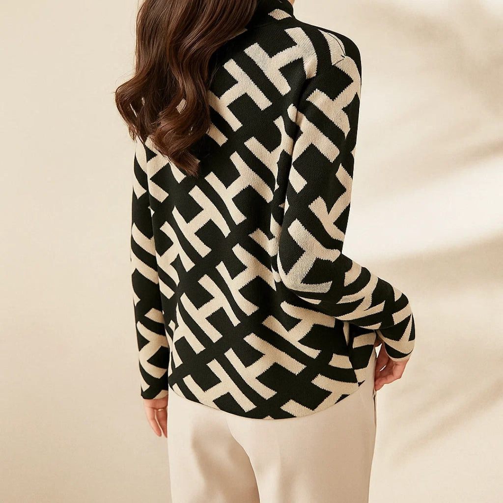 Elara – Geometric Elegance Sweater