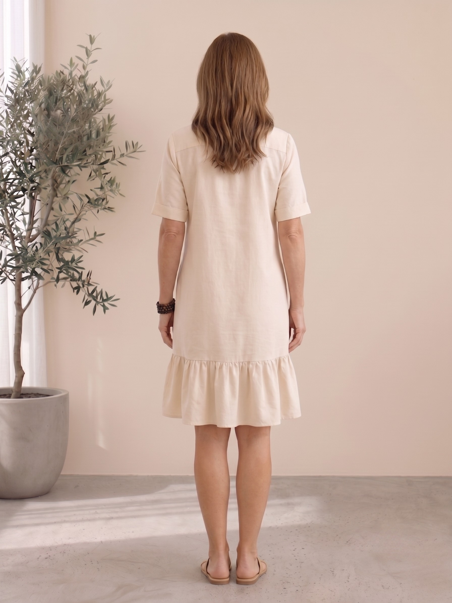 Isabella – Button-Front Cotton Midi Dress