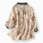 Elowen – Floral Linen Blend Blouse
