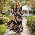 Aurelia – Marble Chiffon Maxi Dress