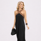 Delphine – Crossed Halter Maxi Dress
