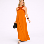 Delphine – Crossed Halter Maxi Dress