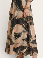 Aurelia – Marble Chiffon Maxi Dress