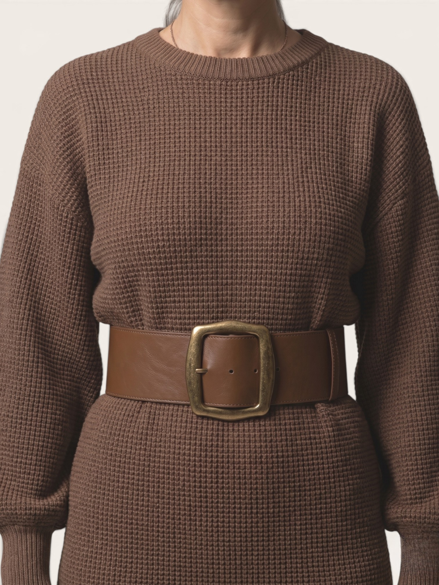 Cléa – Short Knitted Dress with Matching Belt