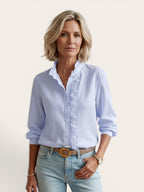 Isabella – Striped Ruffle Blouse