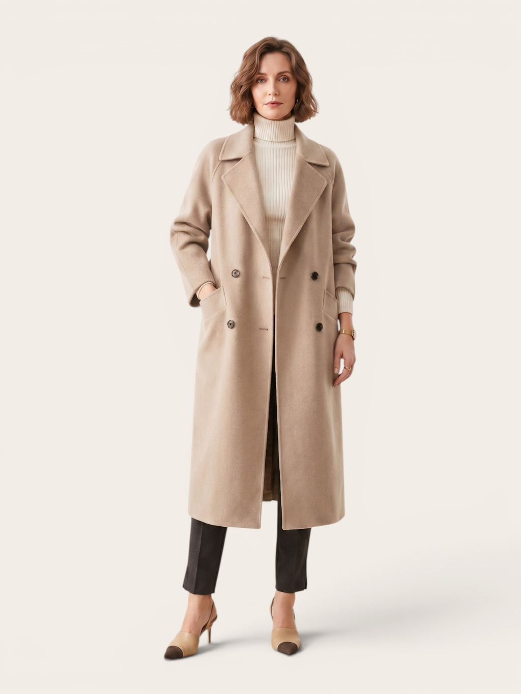 Elara – Pure Wool Tailored Coat