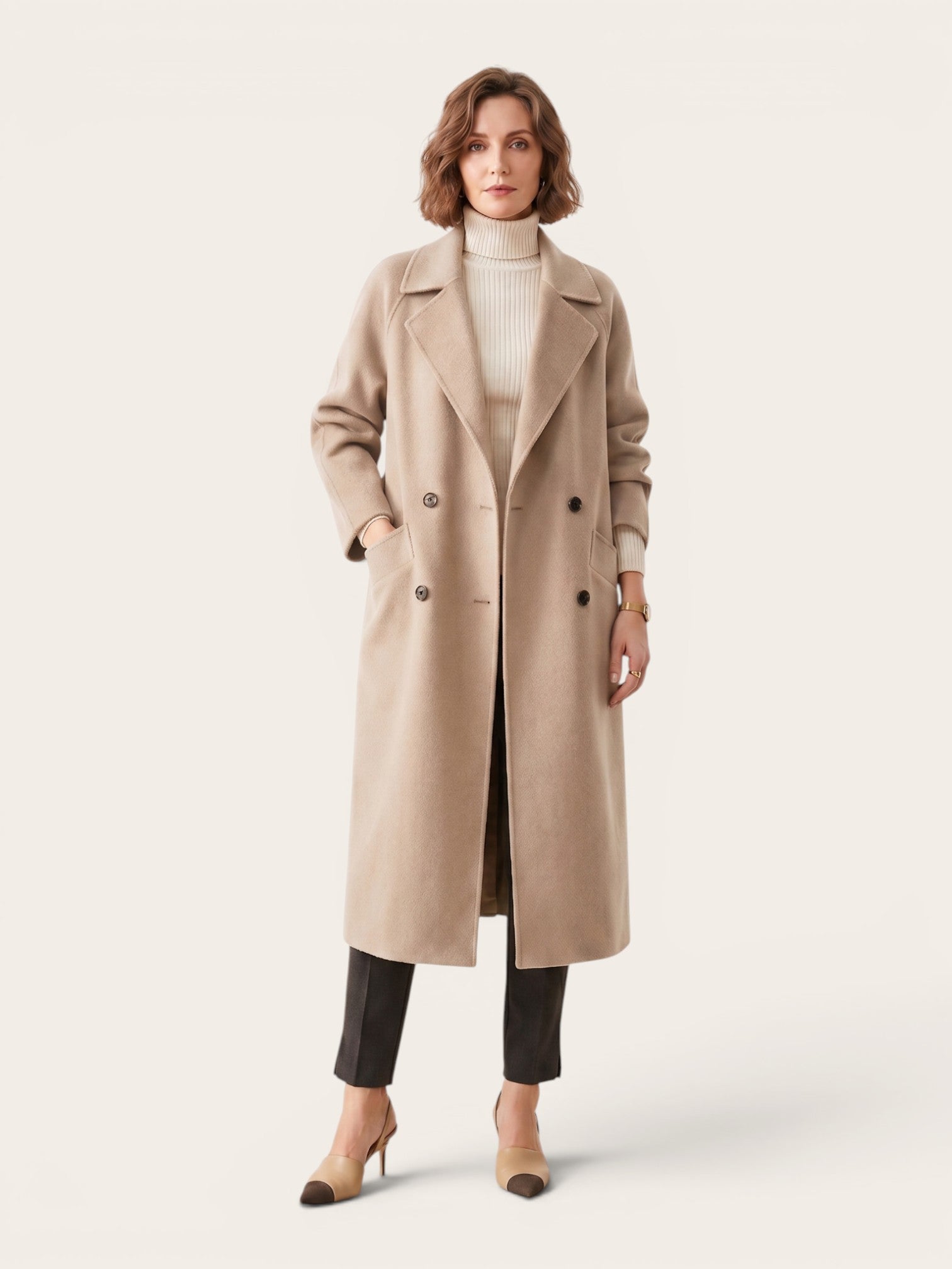 Elara – Pure Wool Tailored Coat