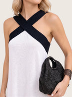 Delphine – Crossed Halter Maxi Dress