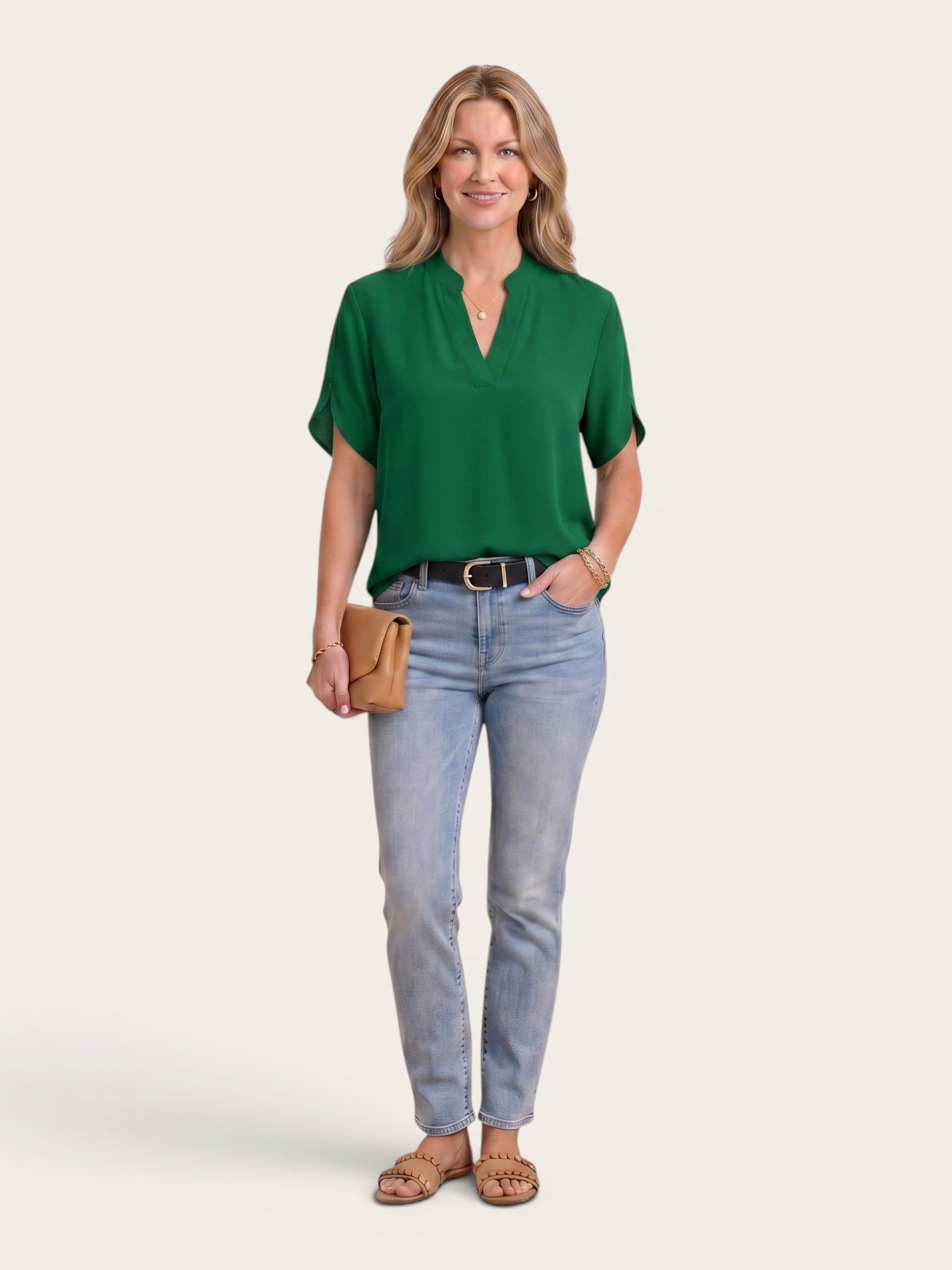 Lina – Effortless V-Neck Blouse