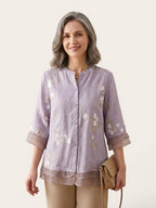 Laurienne – Embroidered Linen Blouse