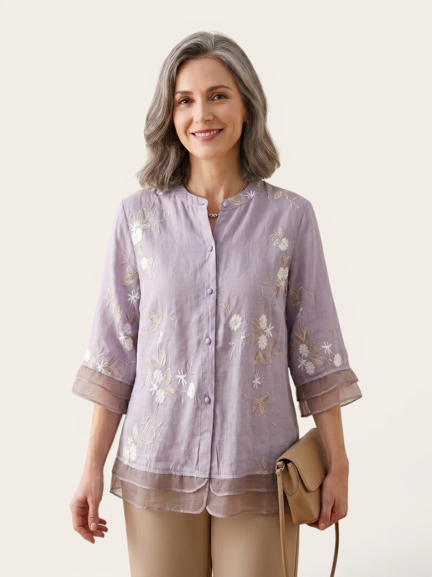 Laurienne – Embroidered Linen Blouse