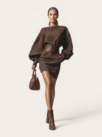 Cléa – Short Knitted Dress with Matching Belt