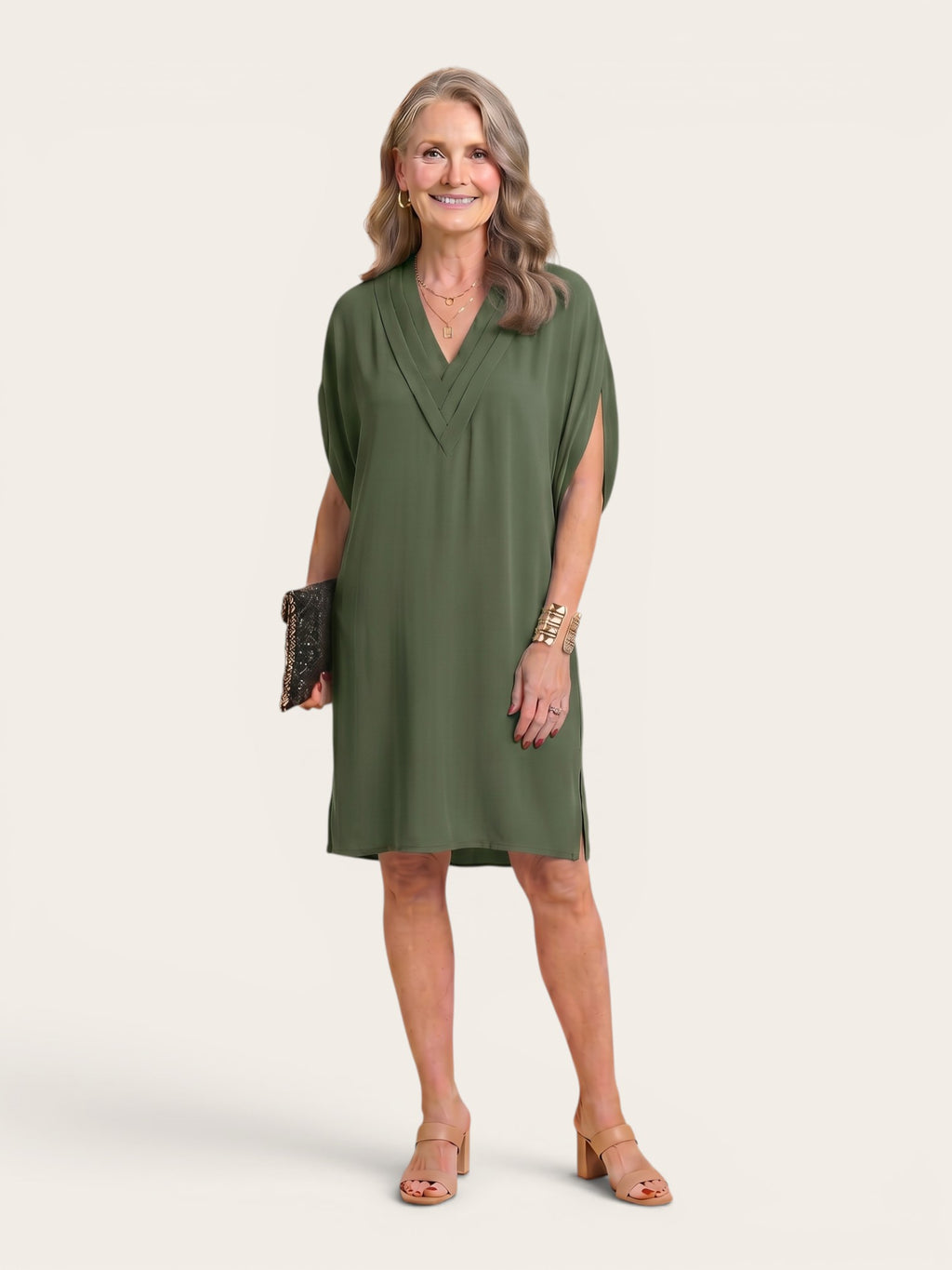 Ravelle – Soft Drape V-Neck Dress