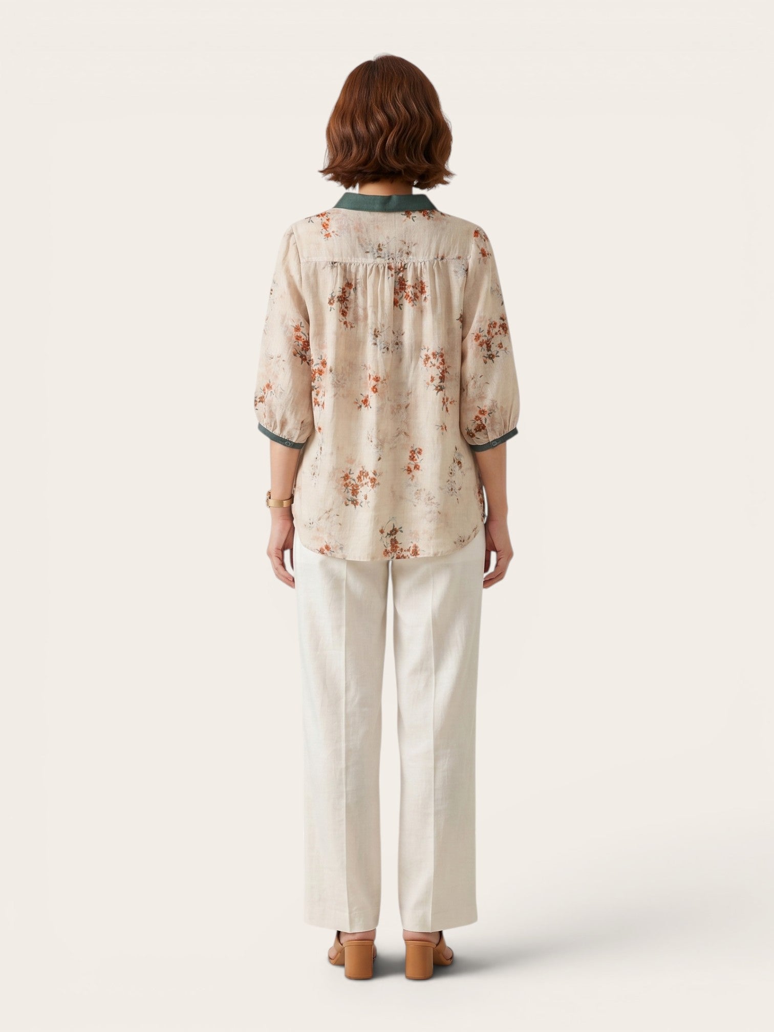 Serelle – Floral Linen Blend Blouse