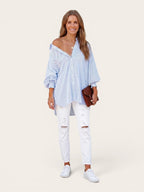 Maude – Breezy Off-Shoulder Stripe Blouse