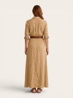 Valentina – Belted Lapel Maxi Dress