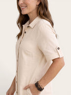 Isabella – Button-Front Cotton Midi Dress