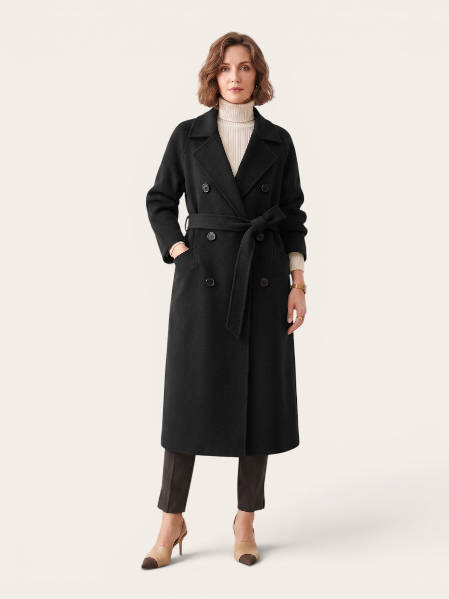 Elara – Pure Wool Tailored Coat