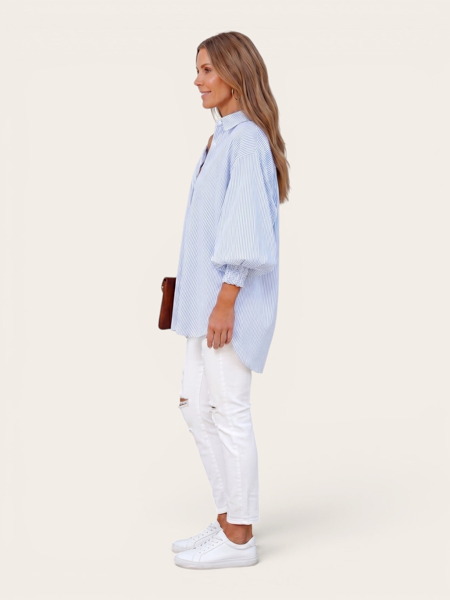Maude – Breezy Off-Shoulder Stripe Blouse