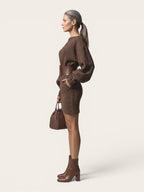 Cléa – Short Knitted Dress with Matching Belt