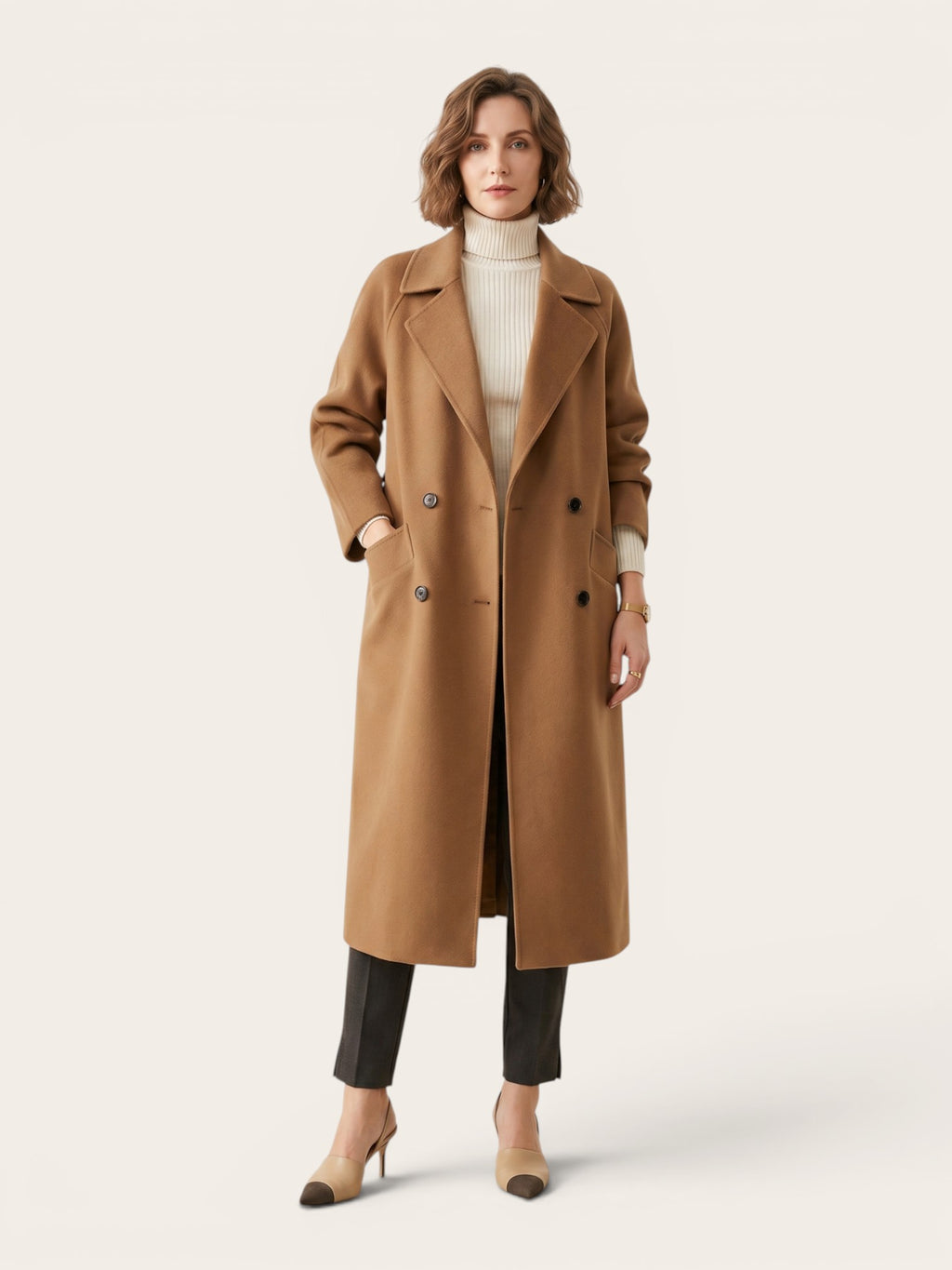 Elara – Pure Wool Tailored Coat