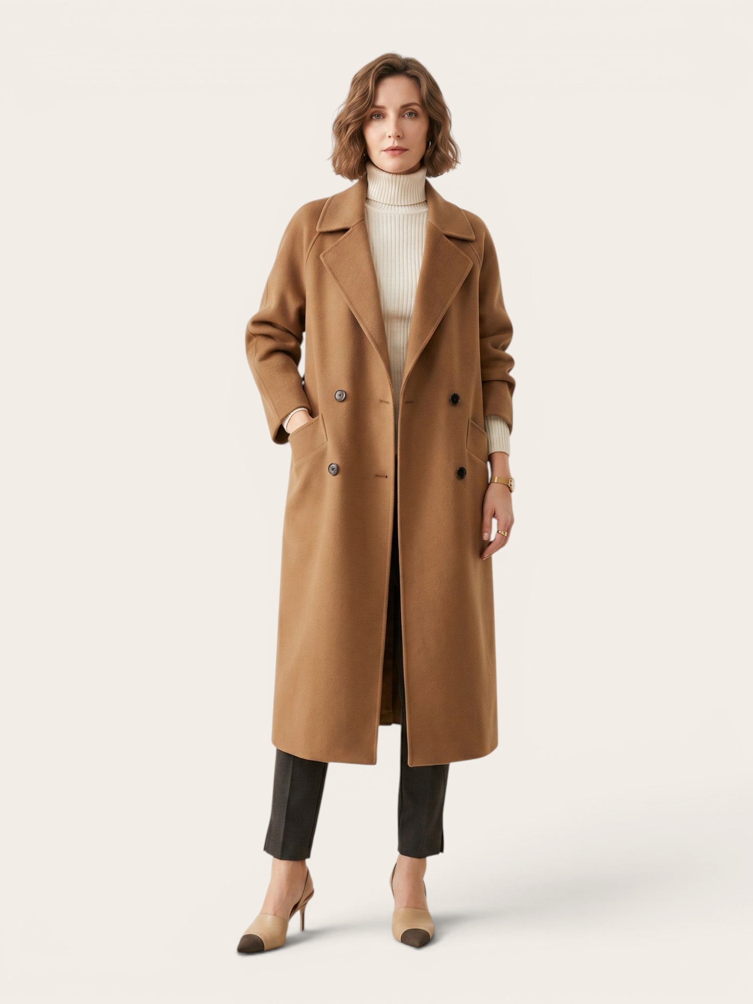 Elara – Pure Wool Tailored Coat