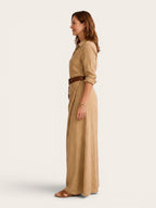 Valentina – Belted Lapel Maxi Dress