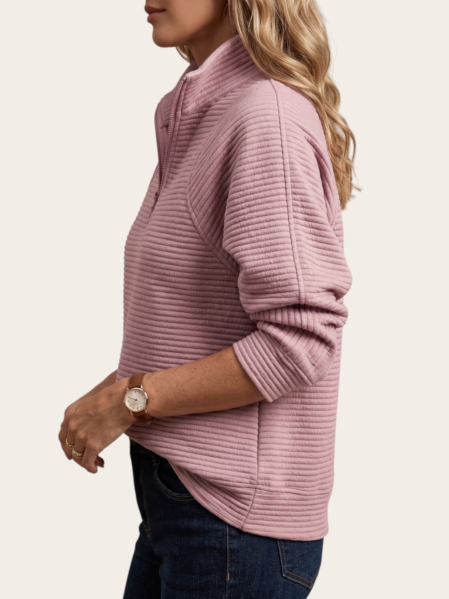 Chrystah – Soft Half-Zip Cozy Knit
