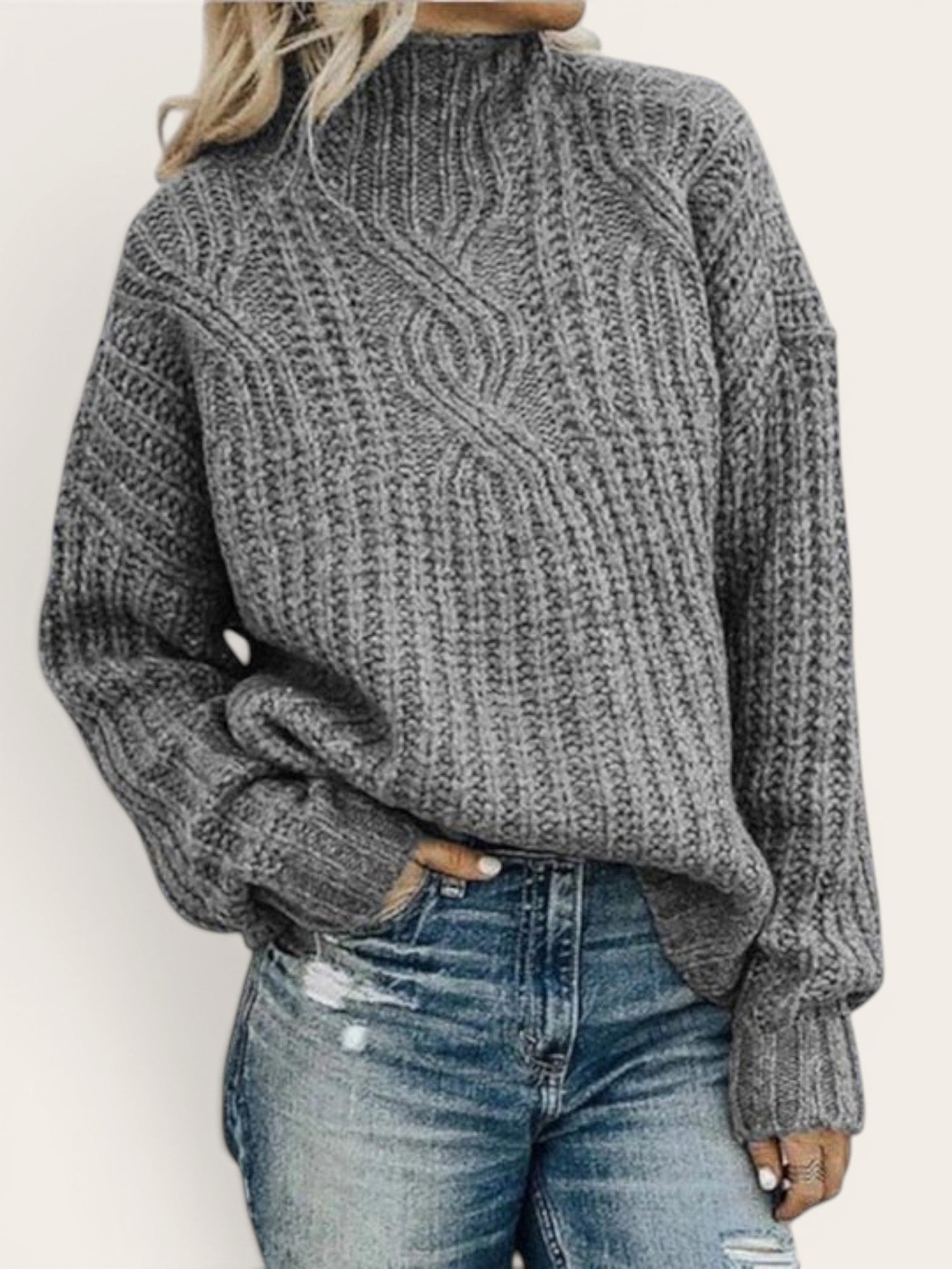 Aerynna – Textured Statement Knit Sweater