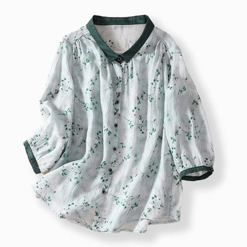 Elowen – Floral Linen Blend Blouse