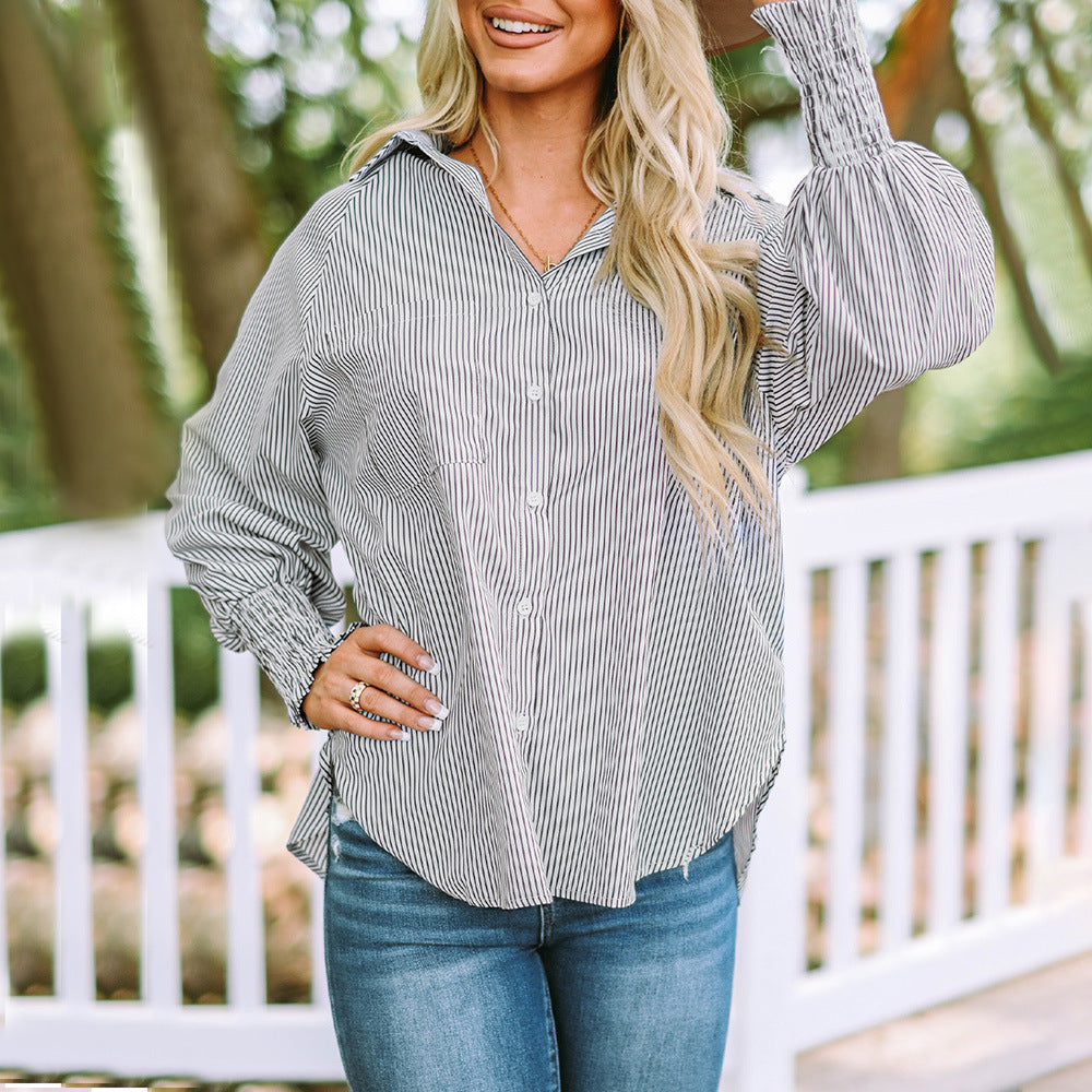 Maude – Breezy Off-Shoulder Stripe Blouse