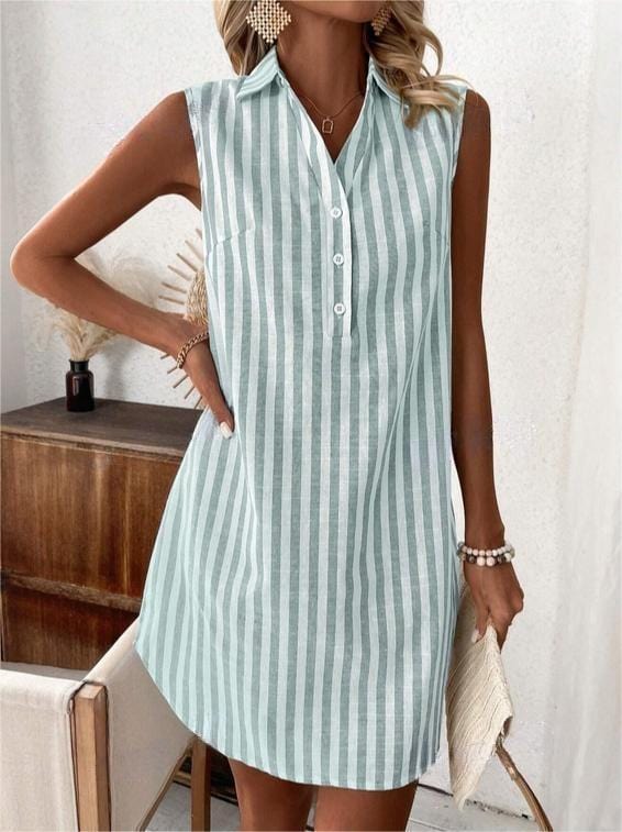 Laurienne – Striped Shirt Dress