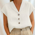 Aveline – Tailored Linen Button Blouse