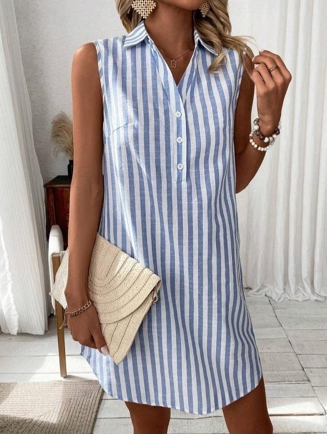 Laurienne – Striped Shirt Dress