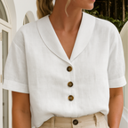 Aveline – Tailored Linen Button Blouse