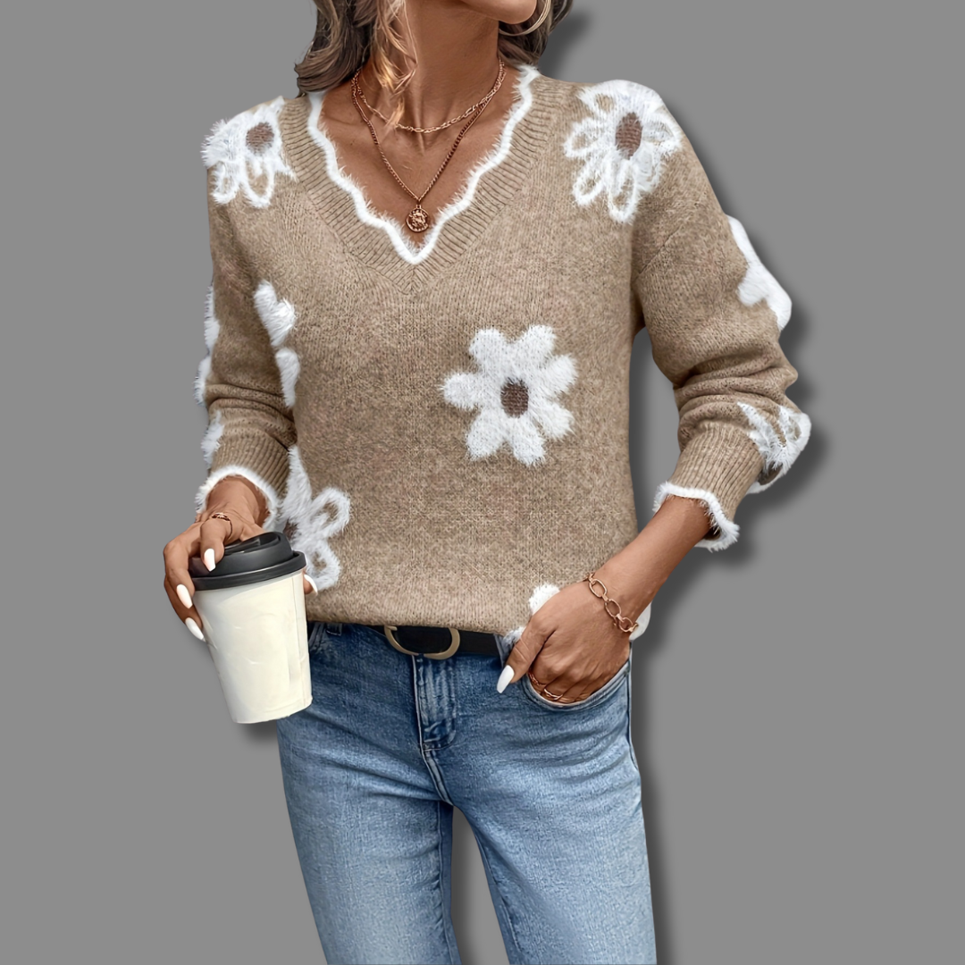 Trie – Soft Knit V Neck Sweater