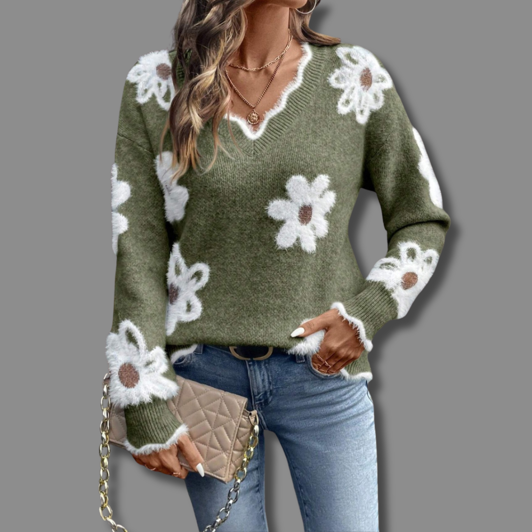 Trie – Soft Knit V Neck Sweater