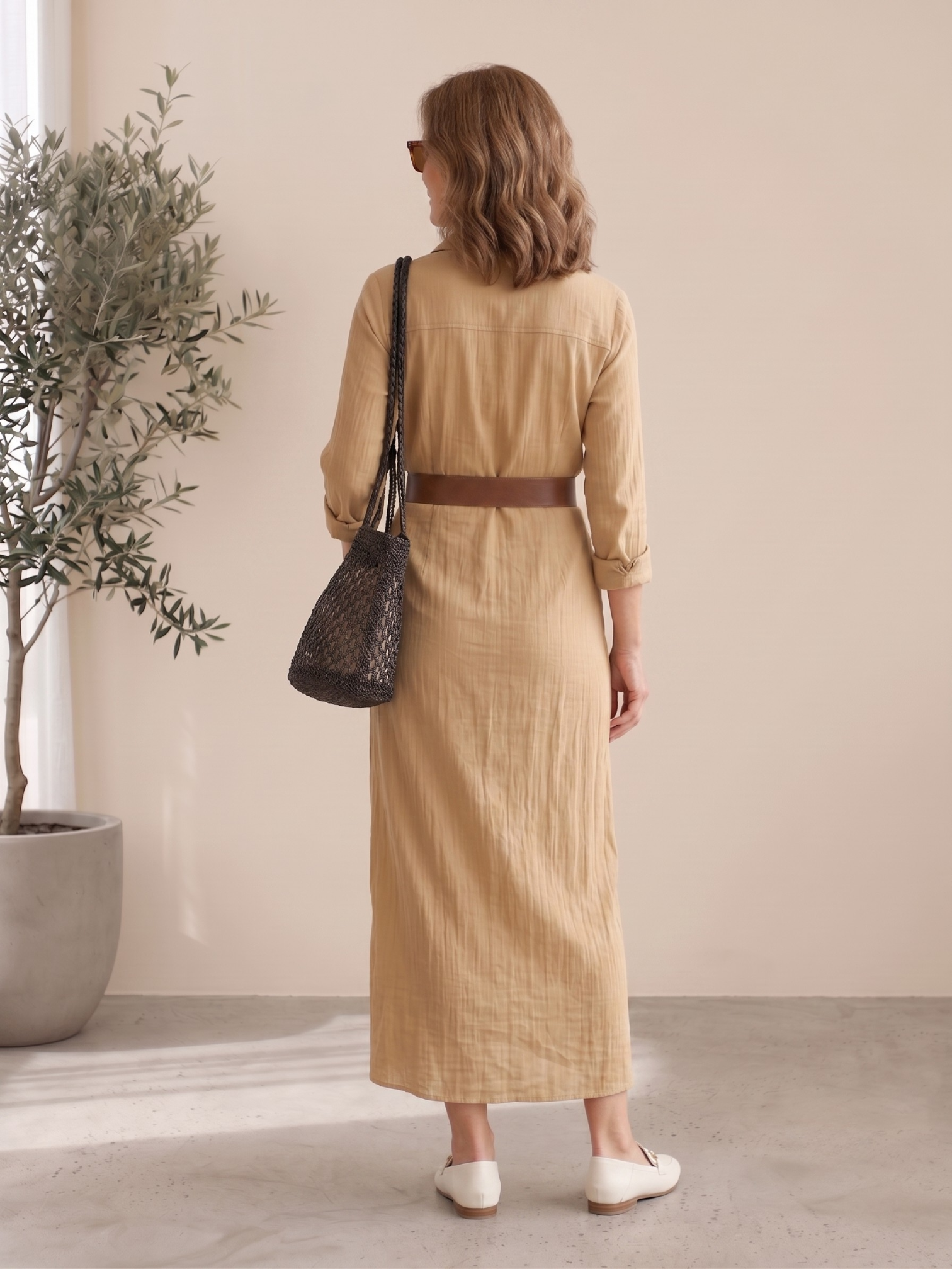 Valentina – Belted Lapel Maxi Dress