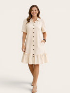 Isabella – Button-Front Cotton Midi Dress