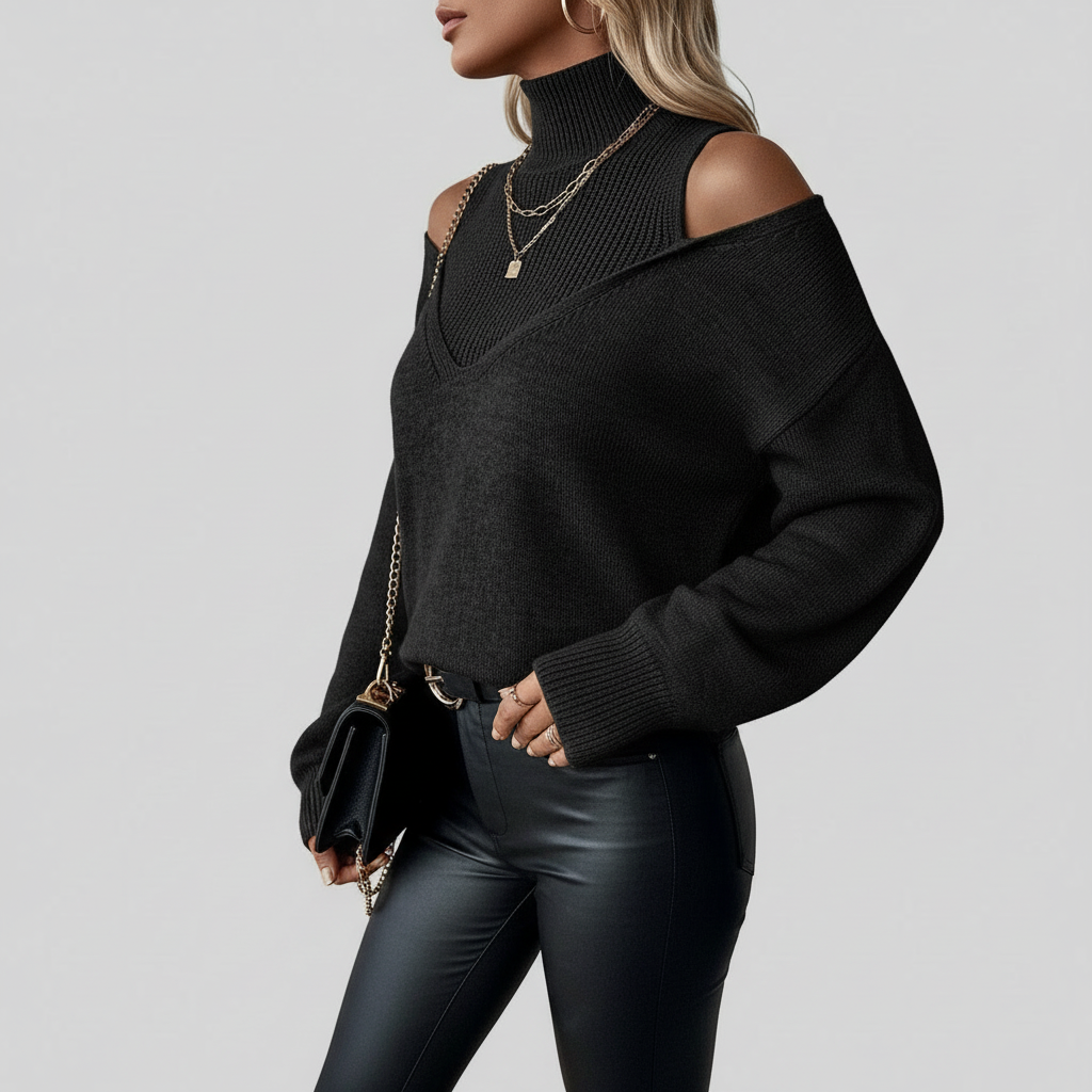 Élise – Elegant Layered Knit Sweater
