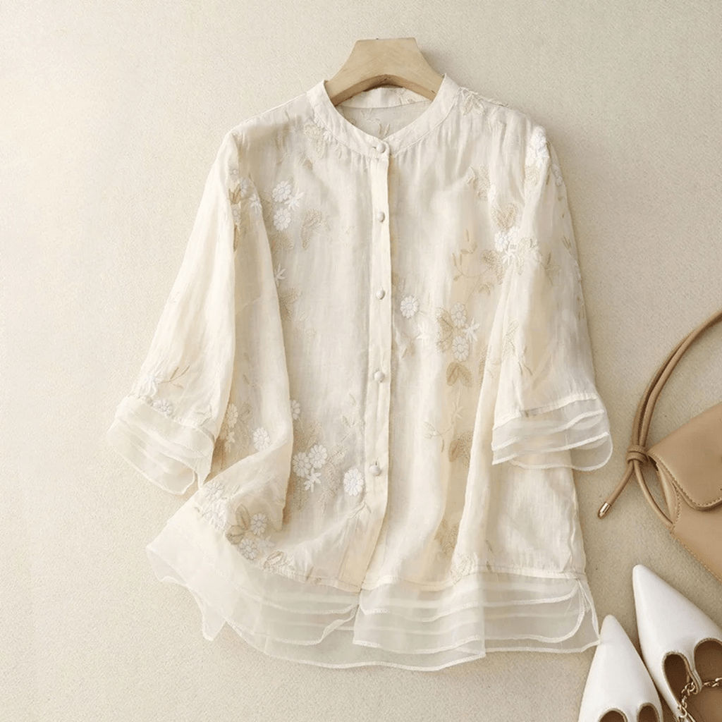 Laurienne – Embroidered Linen Blouse