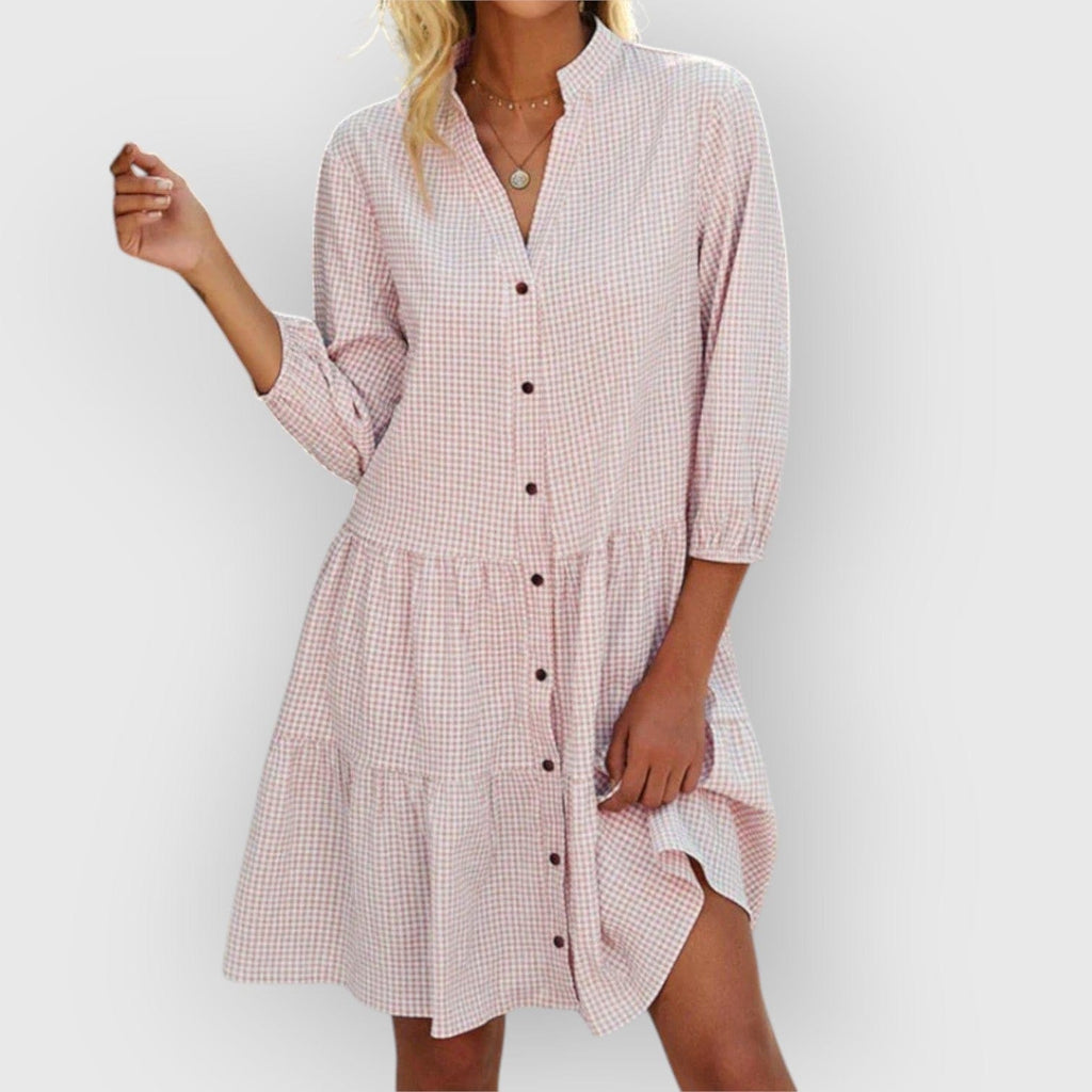Cassandra – Button-Front Tiered Summer Dress