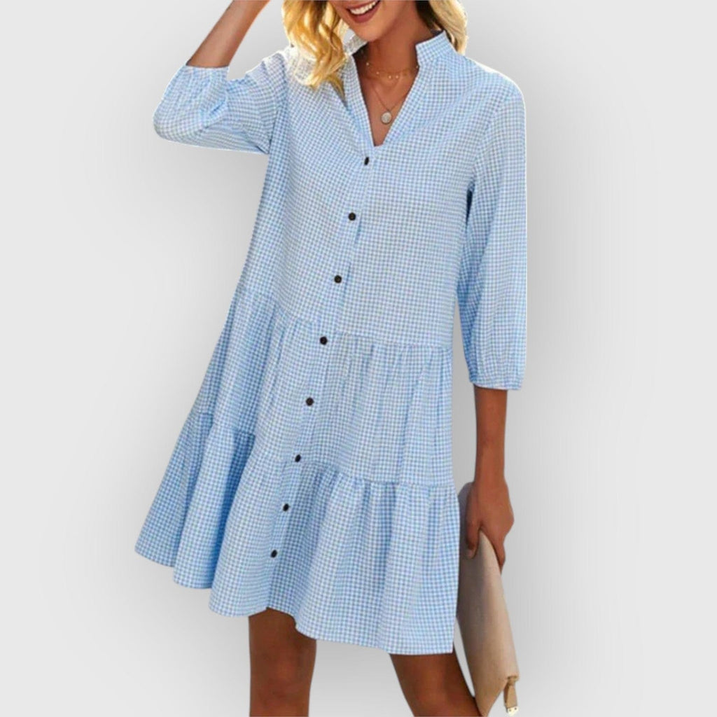 Cassandra – Button-Front Tiered Summer Dress